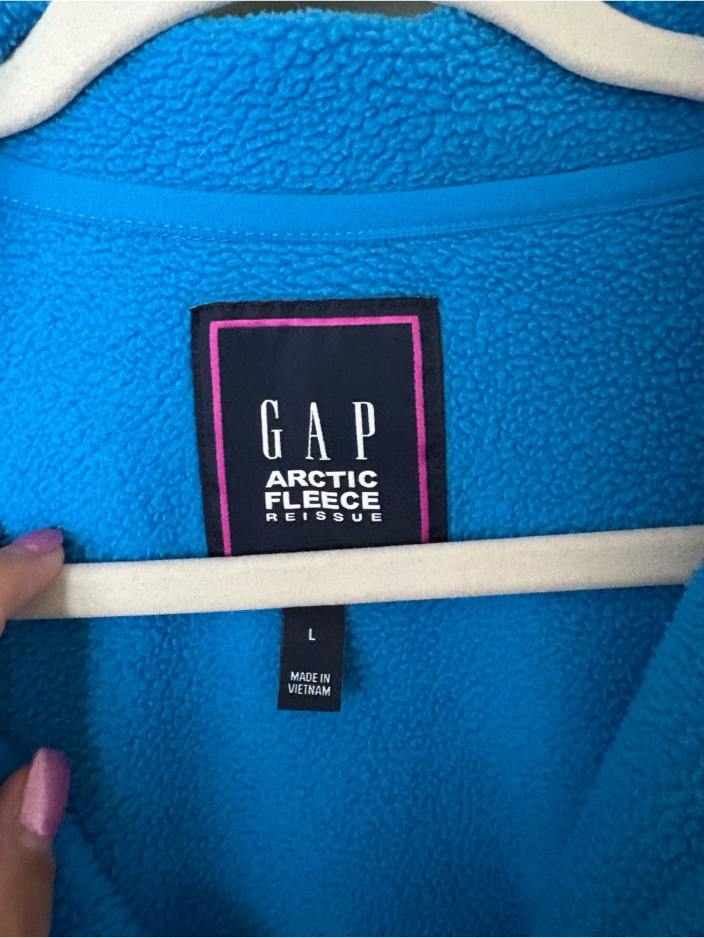 GAP Blue Snap-Up Fleece Pullover - Picture 3 of 3
